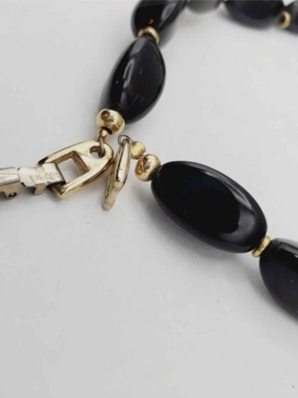 Napier Black Glossy Graduated Bead Necklace